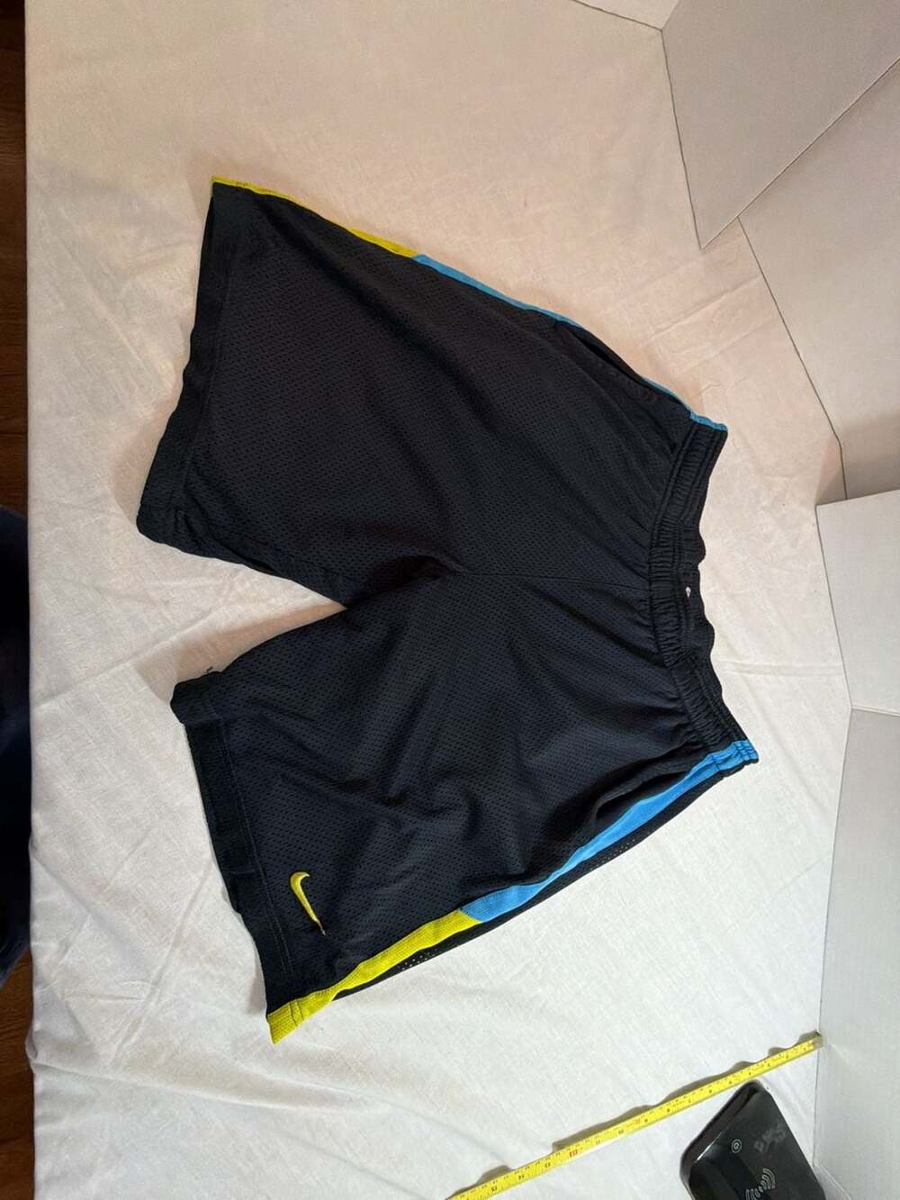Nike Dri-Fit Men's Mesh Athletic Shorts with Side Stripes, Black, Size Medium